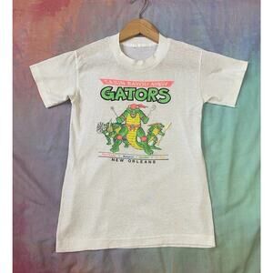 Vintage 90s New Orleans Gators Single Stitch T Shirt Funny Teenage Sz XS S Retro